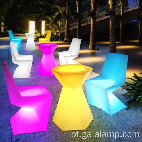 Conjunto elegante de jantar ao ar livre de LED luminoso